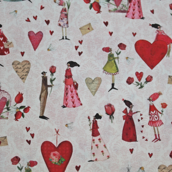 Baumwollstoff Liebe by Silke Leffler von acufactum